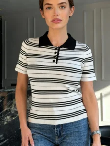 knitwear manufacturer China amity-stripe-knit-short-sleeve-top-white-detail-1