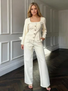 ladies tops wholesaler archer-square-neck-long-sleeve-jacket-cream-detail-1