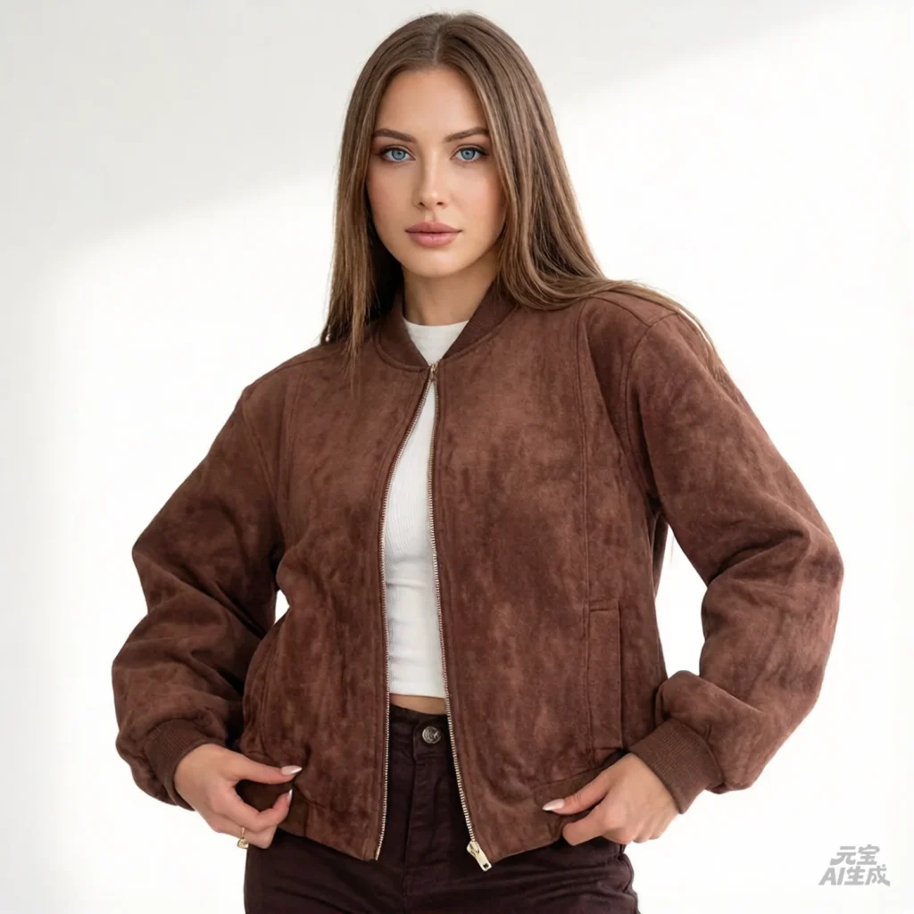 arwen suedette classic bomber jacket brown hero Bomber Jacket Manufacturer China