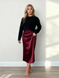 knitwear manufacturer China ayesha-jumper-and-satin-slip-dress-set-wine-hero