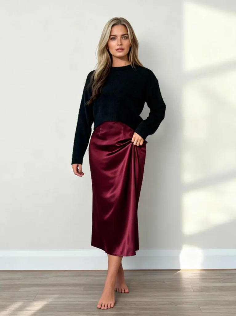 fabricante de malhas China ayesha-jumper-and-satin-slip-dress-set-wine-hero