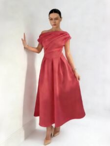 Поставщик betty-asymmetric-midi-dress-coral-hero party dress
