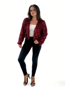 knitwear manufacturer China lynn-sequin-cropped-cardigan-wine-detail-2