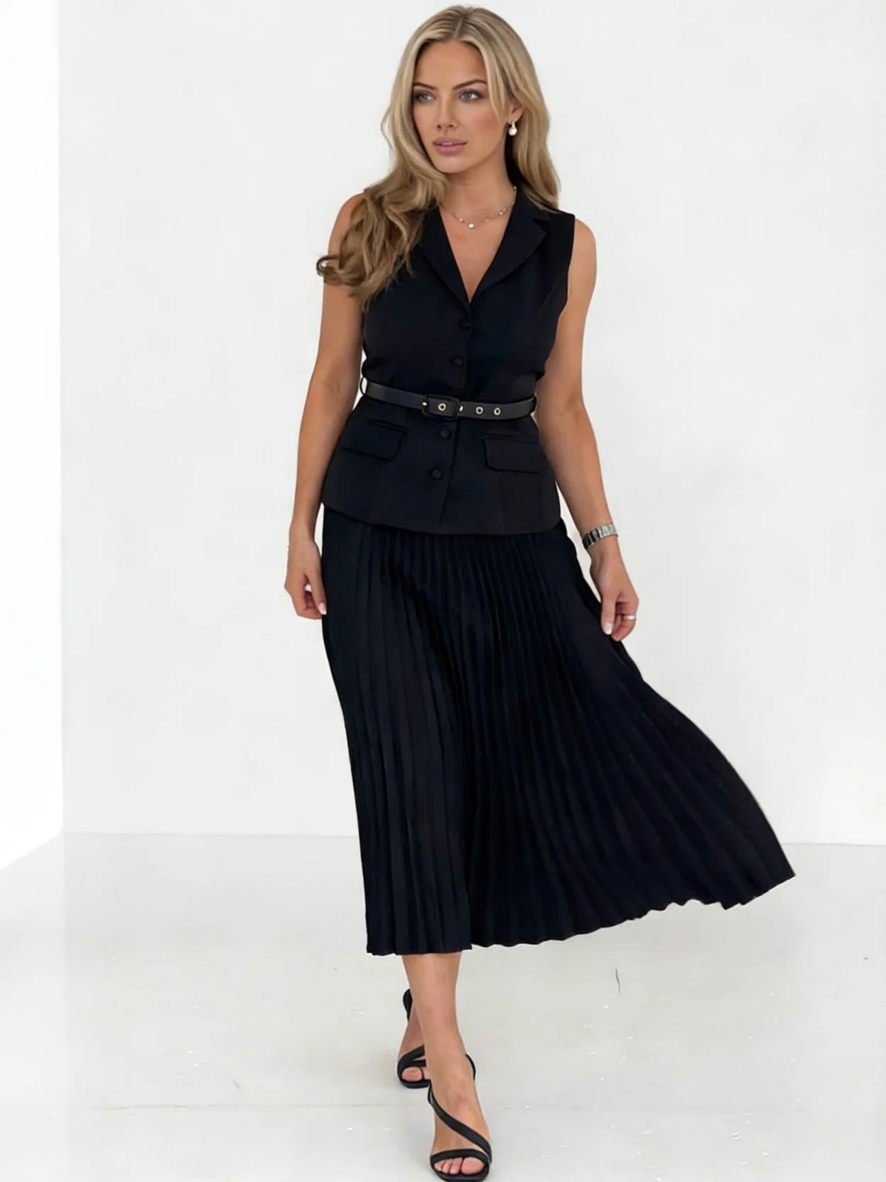 pleated midi skirt sienna-pleated-midi-skirt-black-detail