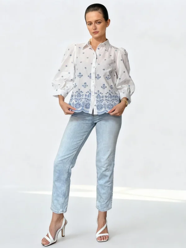 embroidery cotton shirt stacy-blue-embroidery-puff-sleeve-cotton-shirt-detail-1