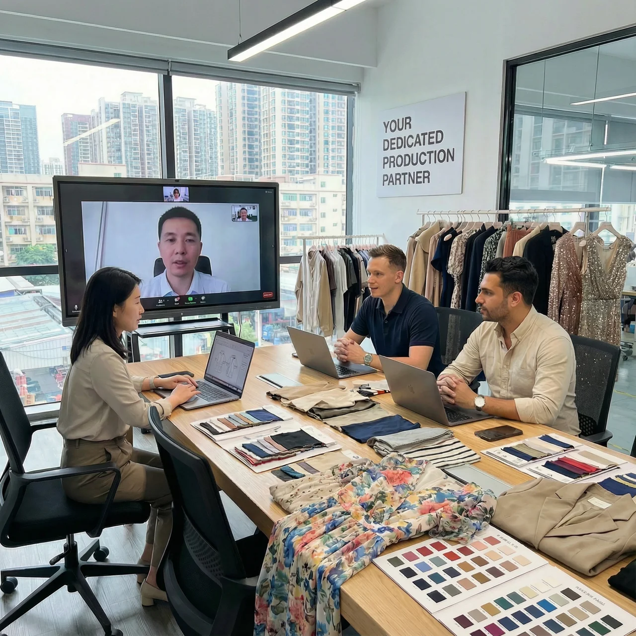 algobert fashion abou tus, wie wir mit ausländischen Kunden in Bürotreffen sind