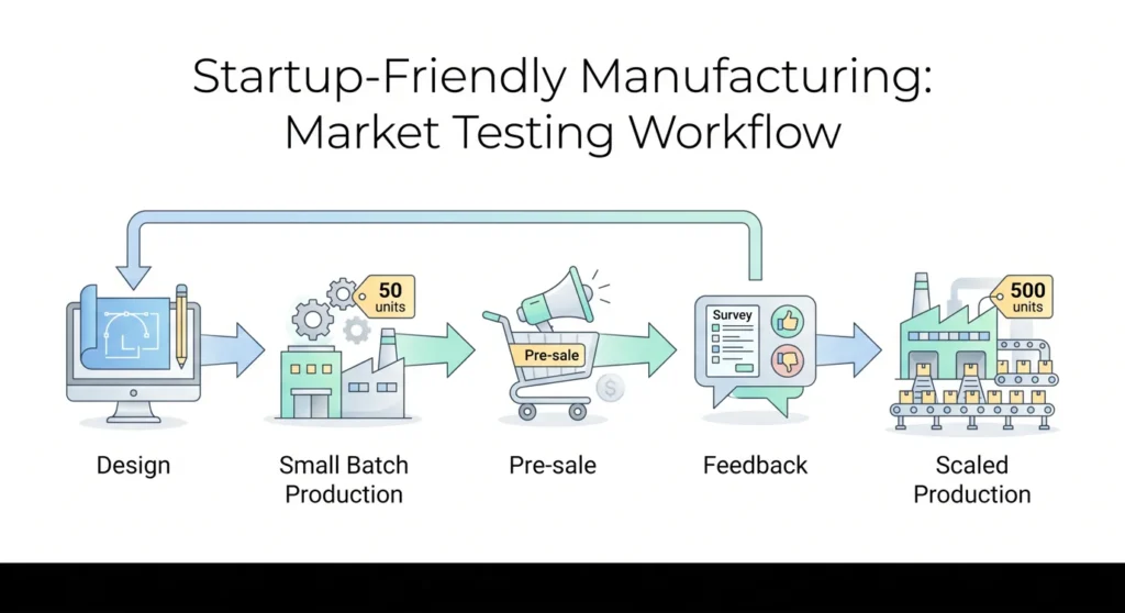 Algo Bert Fashion Modern vector-style illustration showing market testing workflow