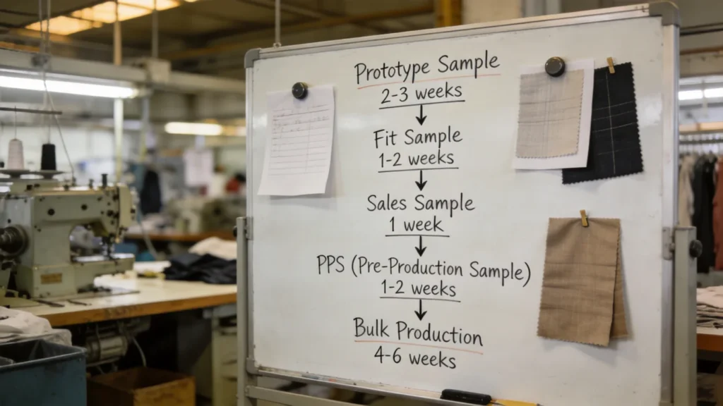 Custom clothing manufacturing timeline and process