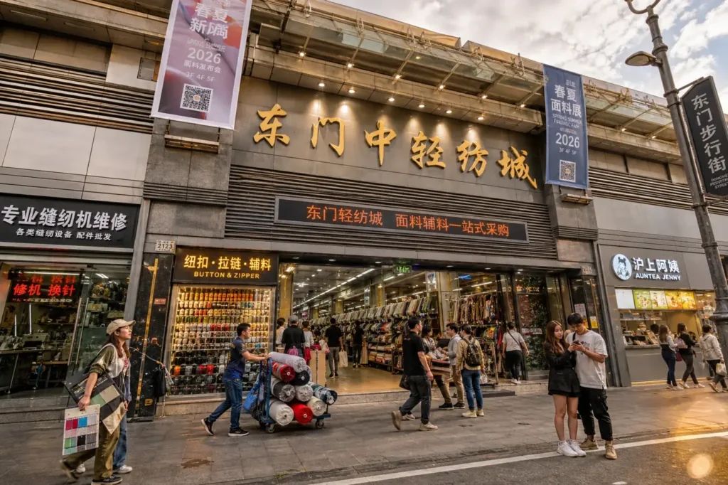 Shenzhen fabric market - Dongmen Fabric Zone with wholesale textile shops