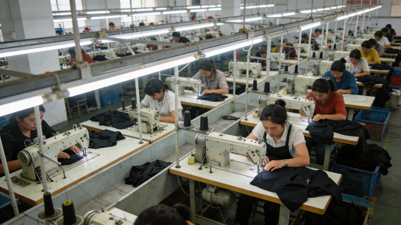 clothing manufacturer for startup - garment production line with sewing machines