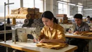tillverkare av specialkläder - produktionsgolv för klädfabrik i Guangzhou