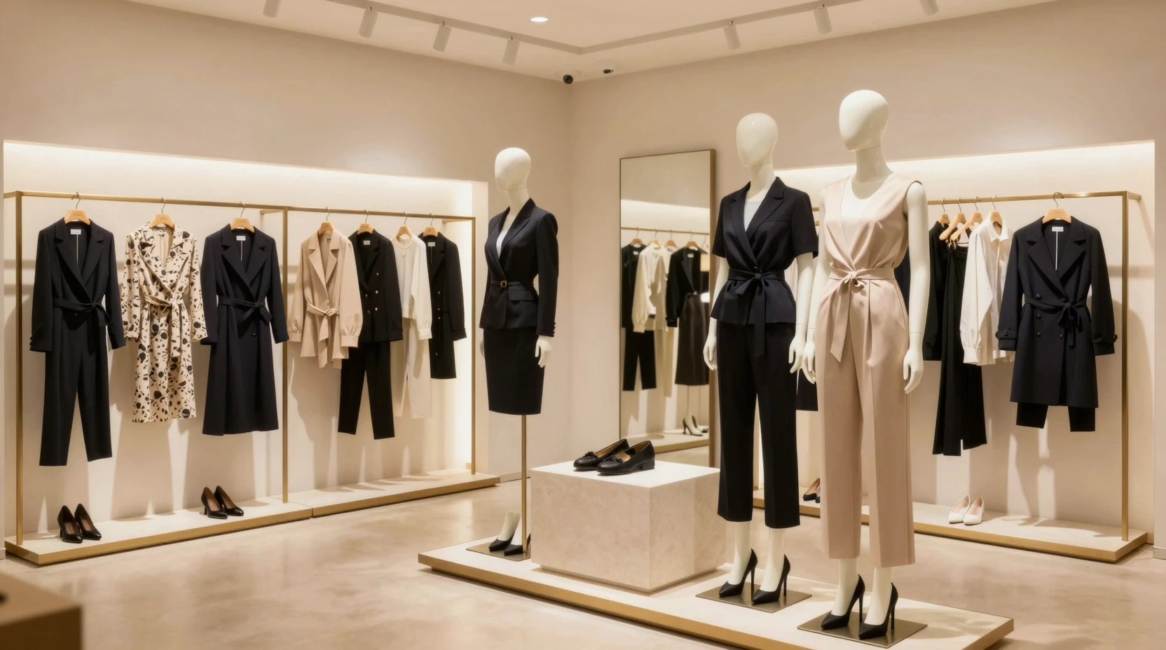 Boutique clothing sourcing China – elegant boutique retail display with curated unique fashion pieces