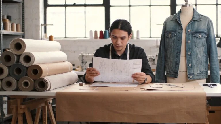 - garment sampling and manufacturing scene